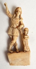 Statuette statue miniature 18e siècle 18th century ange gardien et enfant