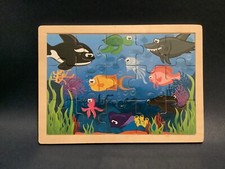 ROLDAN / Puzzle en Bois - Les Poissons / Sous l'Océan - Excellent Etat