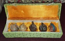 Coffret de 5 Mini Théières (Bouilloires) Chinoises décorées - Terre Cuite