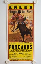 Affiche Corrida Arènes d'ARLES '70 Corrida Portugaise FORCADOS