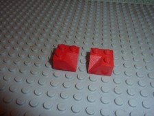 2 x Lego Red Slope 2x2 Double