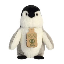 Aurora, 35015, Eco Nation, Pingouin, 24 cm, Peluche, (Gris/Blanc/Noir)