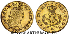 LOUIS XV - LOUIS D'OR MIRLITON, PALMES COURTES, 1723 A PARIS