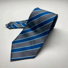Cravate rayures gris bleu - rayures, gris/bleu