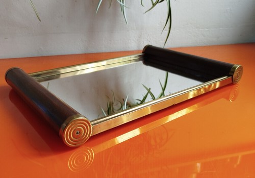Plateau miroir ancien vintage - miroir,