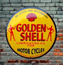 Plaque émaillée golden shell - plaque,