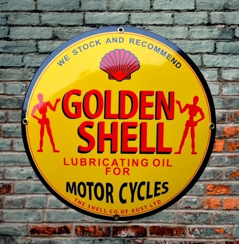 Plaque émaillée golden - plaque, shell