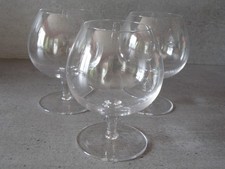 3 verres à cognac en cristal de sévres hauteyr 14 cms
