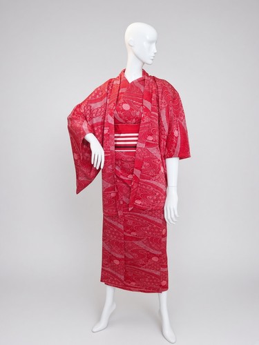 Japanese silk shibori kimono - japanese,