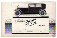 PUBLICITE AUTO ROLLAND PILAIN  SA 1500 eme 1927