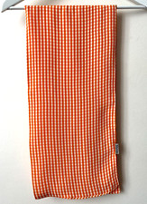 Foulard doublé Vichy Carreaux Orange / Blanc Made in India Viscose Belle pièce !