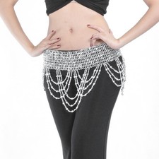 Femmes Métallisé or and argent Danse Du Ventre Taille Hanche Chaîne Gland