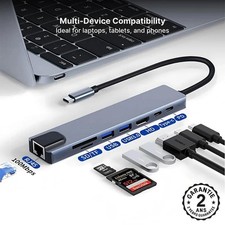 Hub Répartiteur USB 3.0 8 Ports HDMI 4K PD SD Ethernet PC Apple MacBook Pro Air