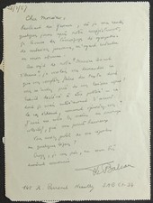 Explorateur & Ecrivain François BALSAN autographe