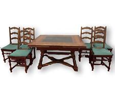 TABLE ET 6 CHAISES. BOIS FRANC. STYLE CLASIQUE. SUISSE. 18E - 19E SIECLE