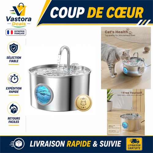 Fontaine eau chat inox - fontaine,