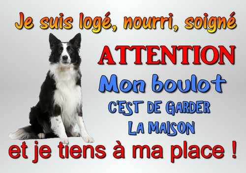 Plaque attention chien - au,