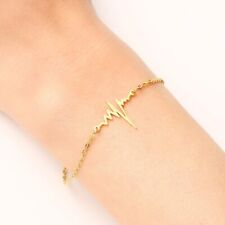 Bracelet chaine homme ou femme avec pendentif symbole électrocardiogramme