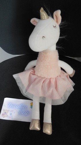 Doudou peluche licorne blanc - doudou,