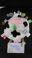 doudou plat vache blanc noir étiquettes LABEL LABEL