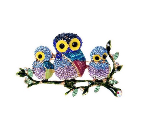 Broche bijou oiseau chouette - broche,