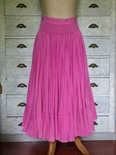 MAGNIFIQUE JUPE LONGUE ROSE VINTAGE SOULEIADO PROVENCE FRANCE T F 36 38 