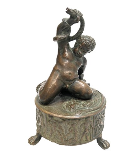 Bronze xixème hercule enfant - xixème,