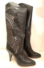 VTG So Funky  bottes en cuir souple noir des années 80