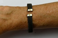 Bracelet or + acier type jonc avec fil d'acier