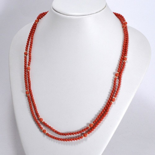Collier jaune 18kt corail - 18kt,