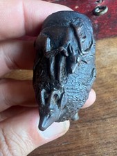 Tète de Pipe Bois Sculpté Foret Noir Cerf  Pipe Head  Wood