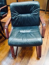fauteuil cuir et palissandre