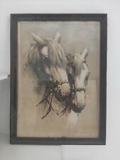 VINTAGE ANIMALS HORSE ENGRAVING SIGNED. Painting GRAVURE VINTAGE ANIMAUX CHEVAL 