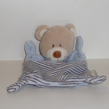 Doudou Ours Nicotoy - Bleu rayé