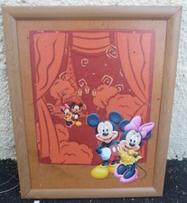 Cadre en bois Mickey & Minnie – 40 x 50 cm – déco vintage – REF 1041