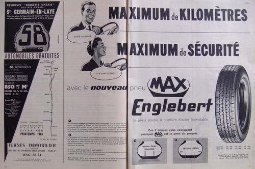 Publicité 1960 pneu max - le,