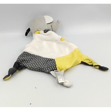 Doudou plat éléphant blanc gris jaune Babyfan SAUTHON - 33721