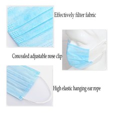 50PCS Masques jetables Anti Virus Médical Chirurgical Masques de sécurité 3 plis