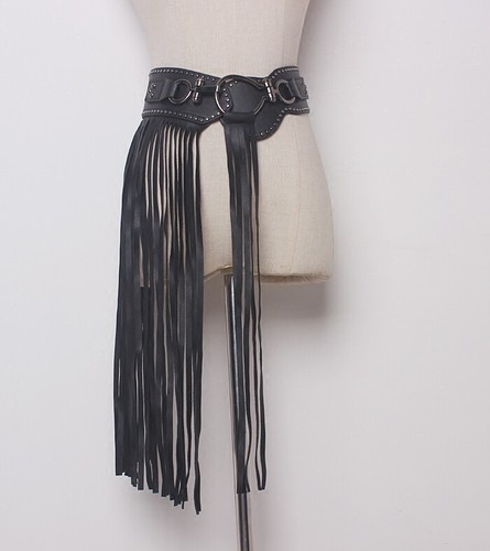 Femme faux cuir - faux, frange