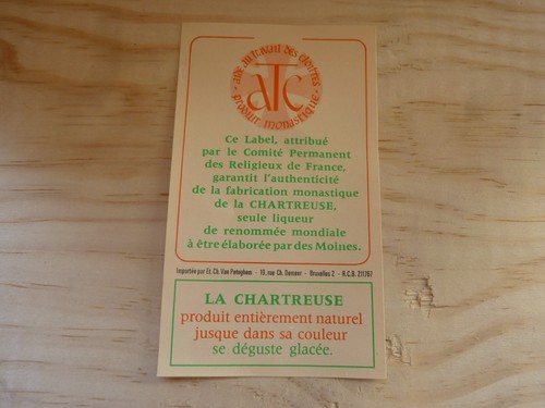 Contre étiquette chartreuse - étiquette,