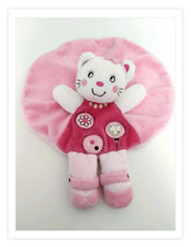 Doudou Plat Chat Rond Rose