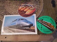 Lot 2 de 3 Anciens autocollants train SNCF TGV Lyon mutuelle cheminots