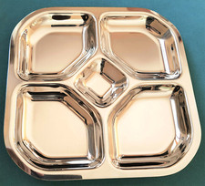 Plat à 5 compartiments Guy DEGRENNE Inox Massif 18 /10 France Qualité NEUF NEW