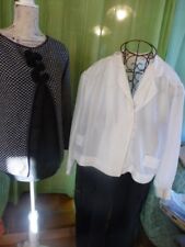 Lot 3pièces Femme Noirblanc + Pantalon Noir, Corsage Soie et Pull 3noeuds