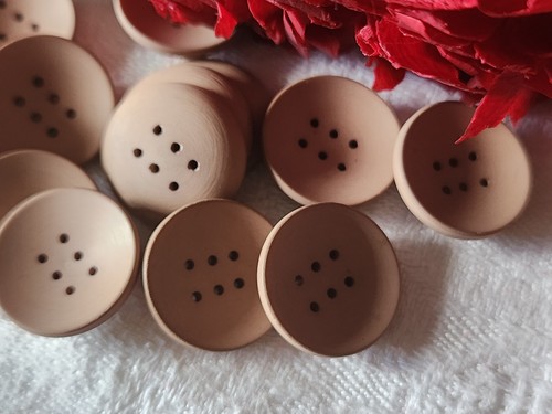 Lot boutons vintage marron - lot, 15