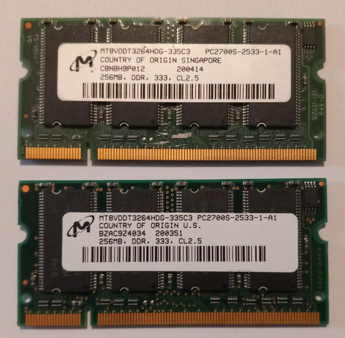 Ram ddr1 256 ddr - 2x,