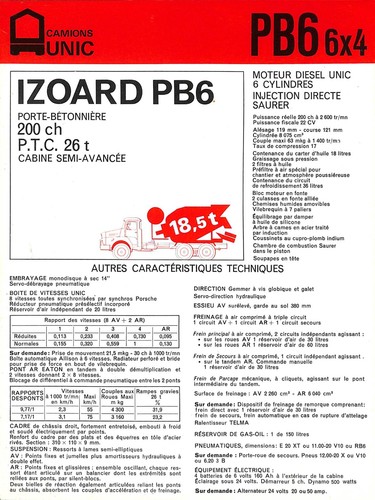 Unic camion izoard 6 6x4 - izoard, pb