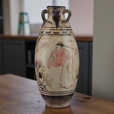 Vase chinois peint main femme Tang – céramique décorative artisanale 