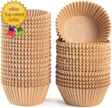 Standard Natural Cupcake Liners 500 Count, No Smell, Grease-Proof Paper Muffin L