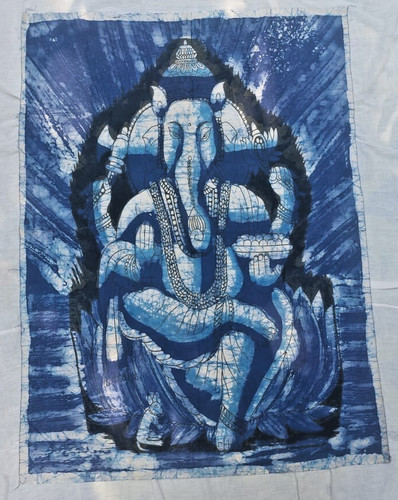 Tenture indienne coton ganesha - tenture,